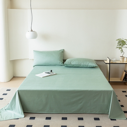 怡家居 2023新款全棉100支磨毛纯色单品床单 果果绿