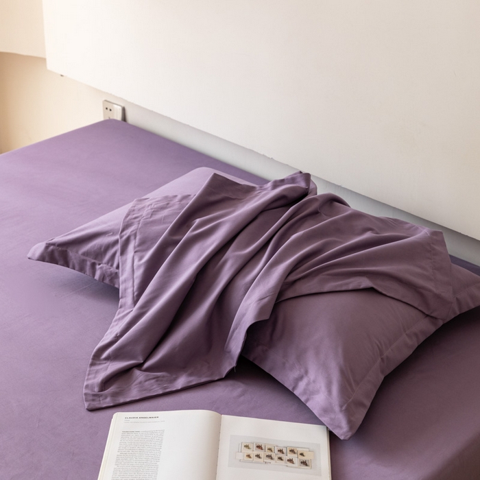 91家纺网 家纺一手货源 找家纺 怡家居 2023新款全棉100支磨毛纯色单品枕套 神秘紫