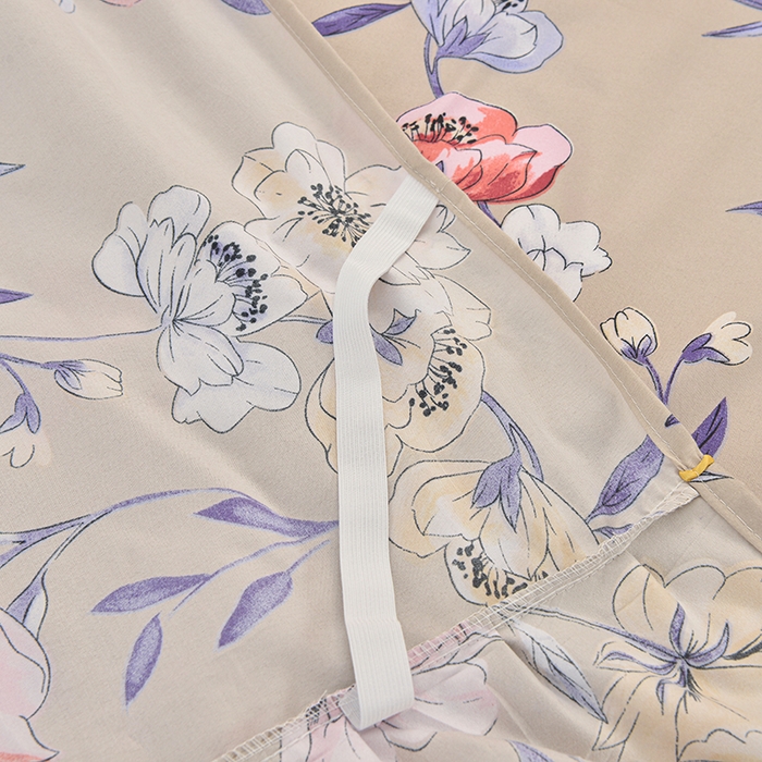 91家纺网 家纺一手货源 找家纺 小雨家纺 2026新款芦荟棉单件床裙及床裙三件套-第二批 静美花颜-棕