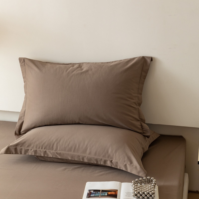 91家纺网 家纺一手货源 找家纺 怡家居 2023新款全棉100支磨毛纯色单品枕套 高级咖