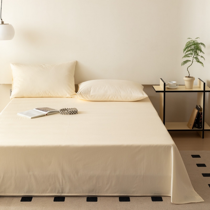 91家纺网 家纺一手货源 找家纺 怡家居 2023新款全棉100支磨毛纯色单品床单 奶昔白