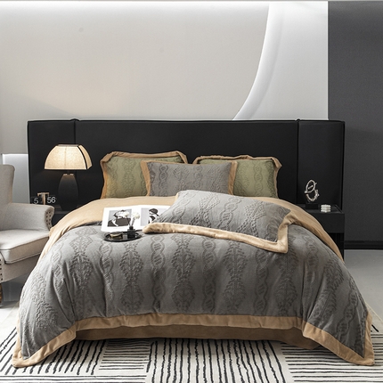 91家纺网 家纺一手货源 找家纺 （总）懒猫家纺 2024新款烂花牛奶绒四件套