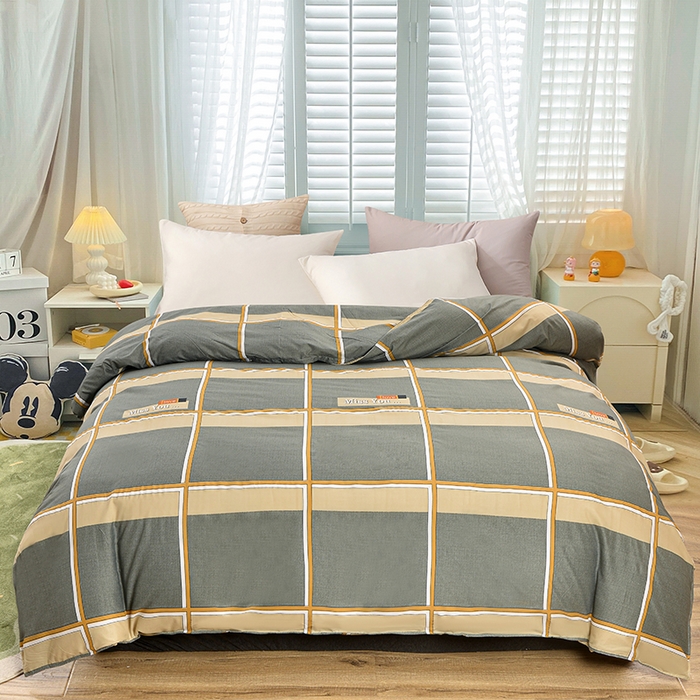 91家纺网 家纺一手货源 找家纺 小雨家纺 2026新款芦荟棉单件床裙及床裙三件套-第二批 皇家学院-灰