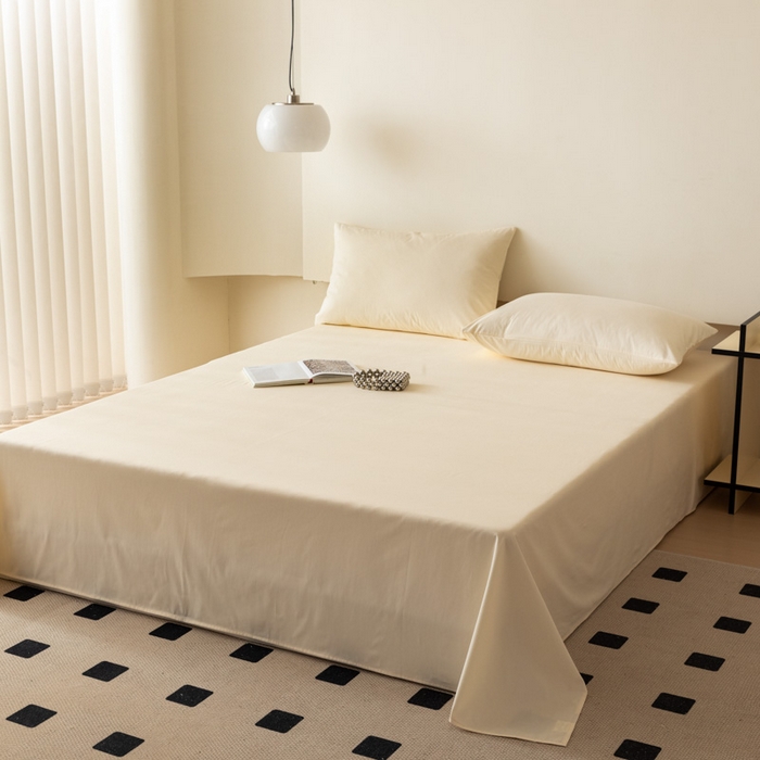 91家纺网 家纺一手货源 找家纺 怡家居 2023新款全棉100支磨毛纯色单品床单 奶昔白