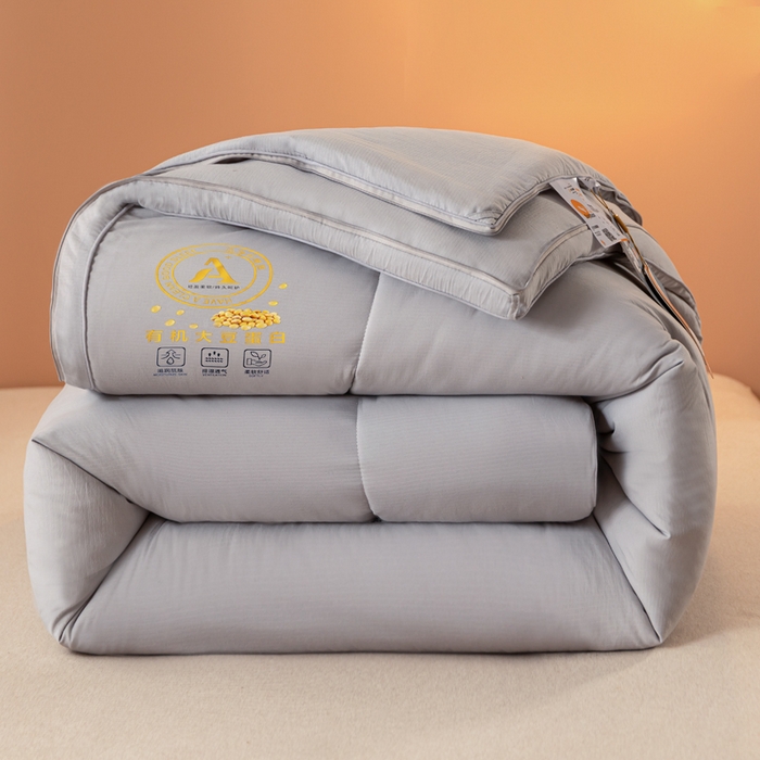91家纺网 家纺一手货源 找家纺 瑜珠2025超柔云感拉链二合一大豆被子母被冬被春秋被 灰色