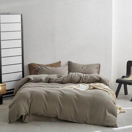 91家纺网 家纺一手货源 找家纺 （总）山舍家居 2023新款美拉德色系双层纱四件套