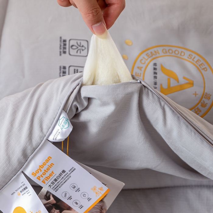 91家纺网 家纺一手货源 找家纺 瑜珠2025超柔云感拉链二合一大豆被子母被冬被春秋被 灰色