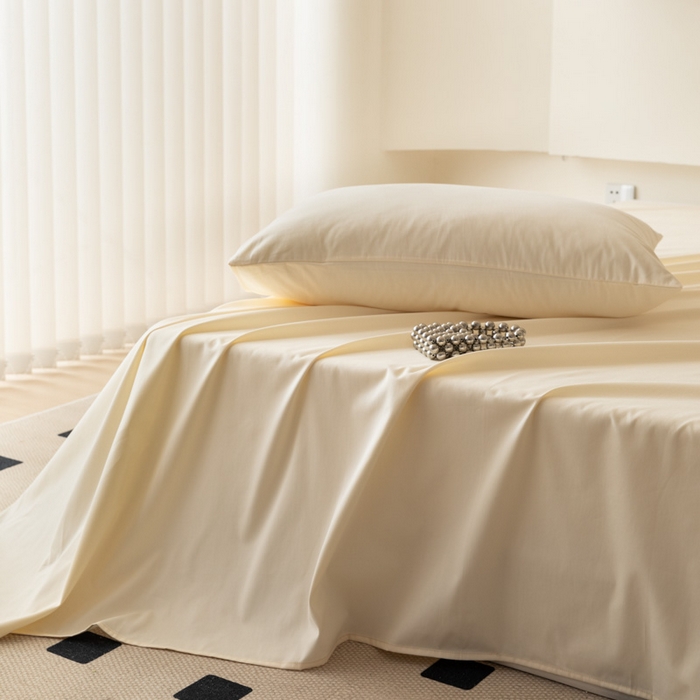 91家纺网 家纺一手货源 找家纺 怡家居 2023新款全棉100支磨毛纯色单品床单 奶昔白