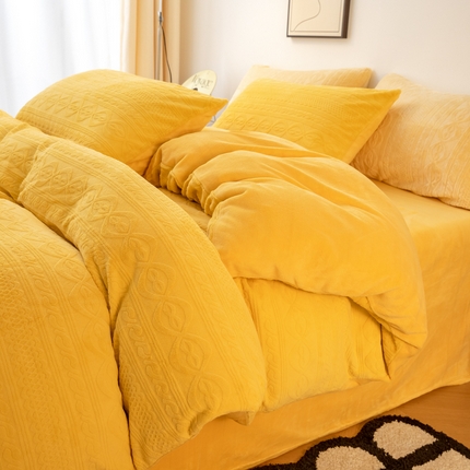 91家纺网 家纺一手货源 找家纺 （总）寐眠 2023新款牛奶绒剪花四件套