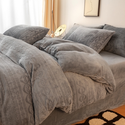 91家纺网 家纺一手货源 找家纺 （总）寐眠 2023新款牛奶绒剪花四件套