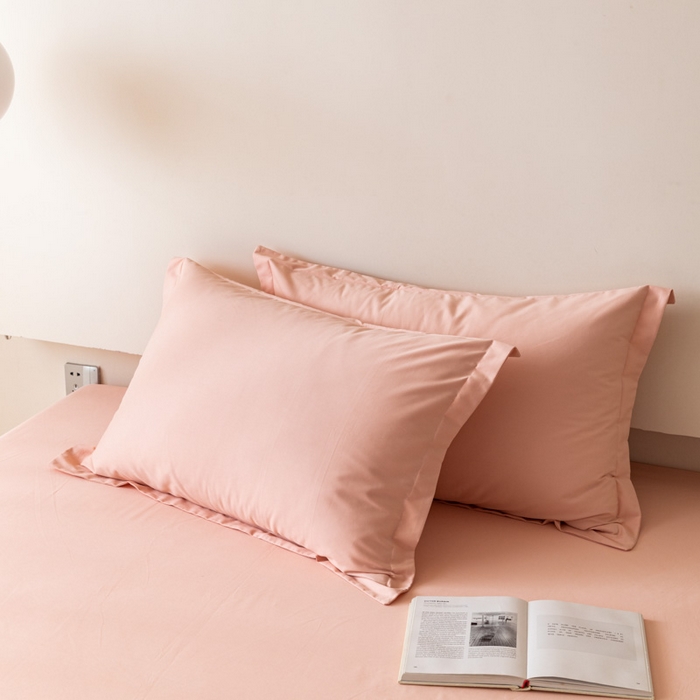 91家纺网 家纺一手货源 找家纺 怡家居 2023新款全棉100支磨毛纯色单品枕套 茱萸粉