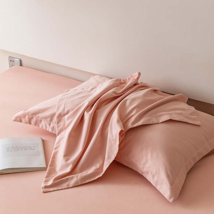 91家纺网 家纺一手货源 找家纺 怡家居 2023新款全棉100支磨毛纯色单品枕套 茱萸粉