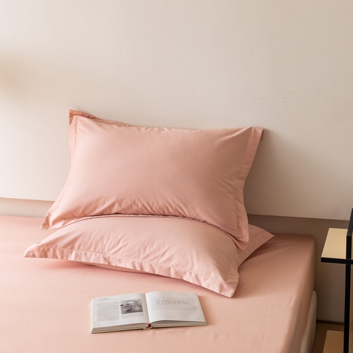 91家纺网 家纺一手货源 找家纺 怡家居 2023新款全棉100支磨毛纯色单品枕套 茱萸粉