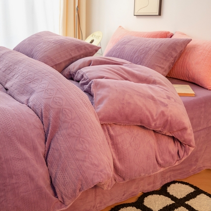 91家纺网 家纺一手货源 找家纺 （总）寐眠 2023新款牛奶绒剪花四件套