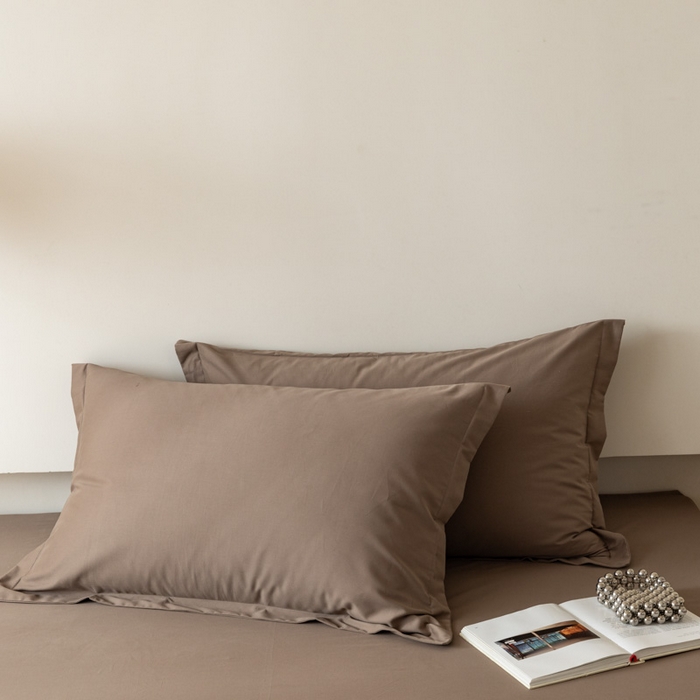 91家纺网 家纺一手货源 找家纺 怡家居 2023新款全棉100支磨毛纯色单品枕套 高级咖