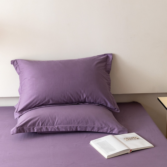 91家纺网 家纺一手货源 找家纺 怡家居 2023新款全棉100支磨毛纯色单品枕套 神秘紫