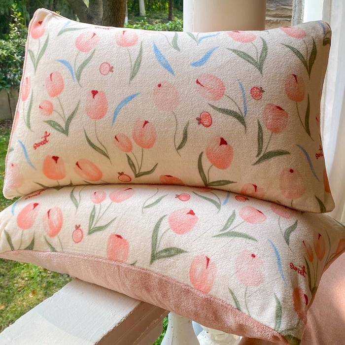 91家纺网 家纺一手货源 找家纺 仟网汇 2023新款双面印花牛奶绒四件套 郁金香