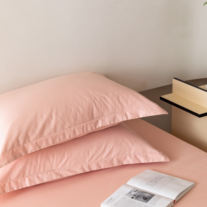 91家纺网 家纺一手货源 找家纺 怡家居 2023新款全棉100支磨毛纯色单品枕套 茱萸粉