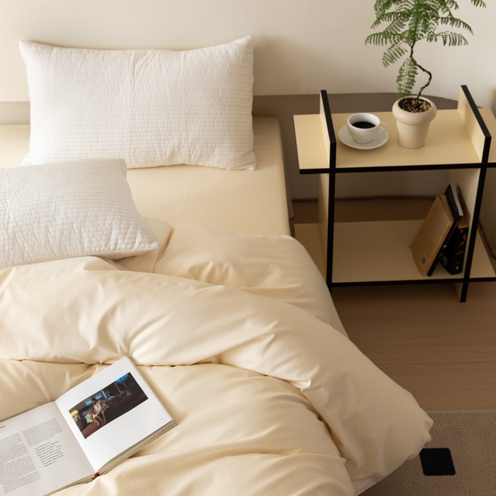 91家纺网 家纺一手货源 找家纺 怡家居 2023新款全棉100支磨毛纯色单品被套 奶昔白