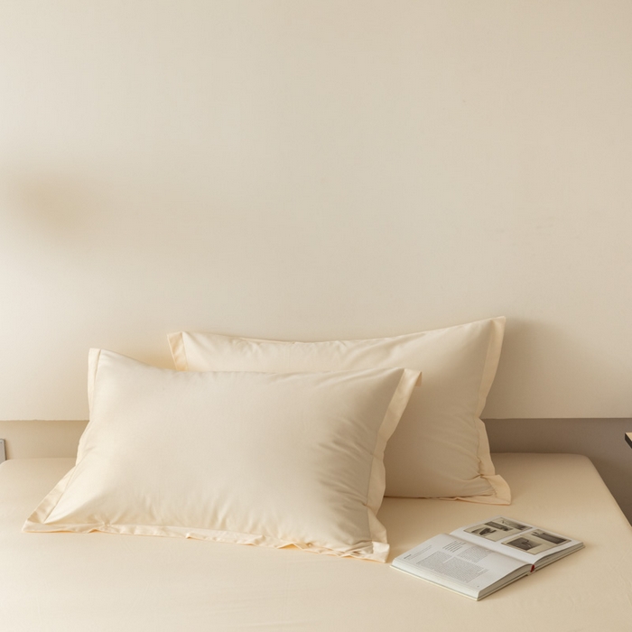 91家纺网 家纺一手货源 找家纺 怡家居 2023新款全棉100支磨毛纯色单品枕套 奶昔白