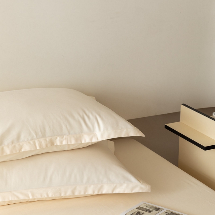 91家纺网 家纺一手货源 找家纺 怡家居 2023新款全棉100支磨毛纯色单品枕套 奶昔白