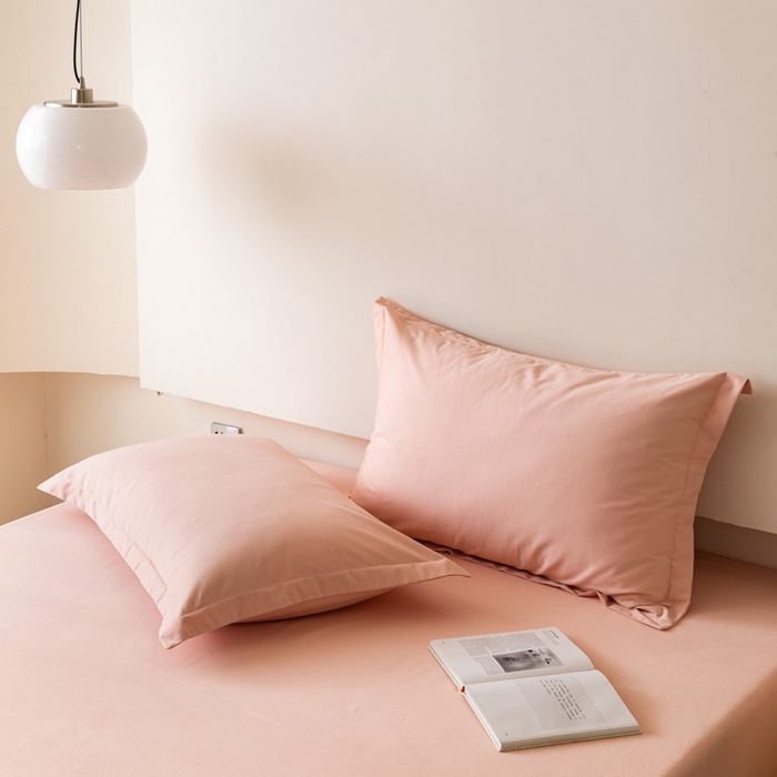 91家纺网 家纺一手货源 找家纺 怡家居 2023新款全棉100支磨毛纯色单品枕套 茱萸粉