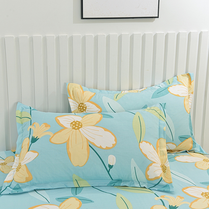 91家纺网 家纺一手货源 找家纺 小雨家纺 2026新款芦荟棉单件床裙及床裙三件套-第二批 茗袖添香-蓝