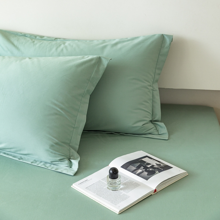 91家纺网 家纺一手货源 找家纺 怡家居 2023新款全棉100支磨毛纯色单品枕套 果果绿