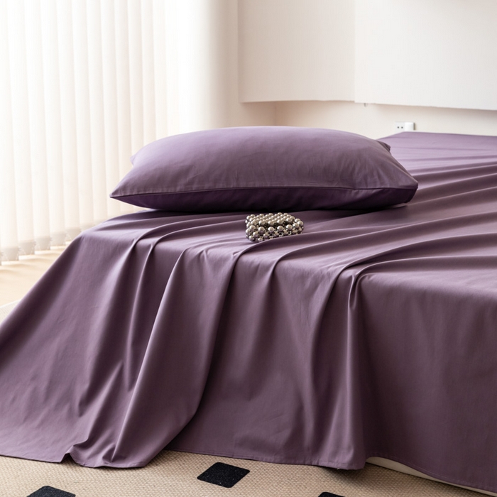 91家纺网 家纺一手货源 找家纺 怡家居 2023新款全棉100支磨毛纯色单品床单 神秘紫