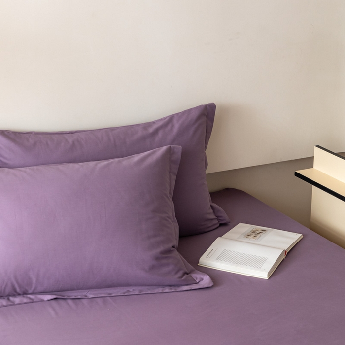 91家纺网 家纺一手货源 找家纺 怡家居 2023新款全棉100支磨毛纯色单品枕套 神秘紫