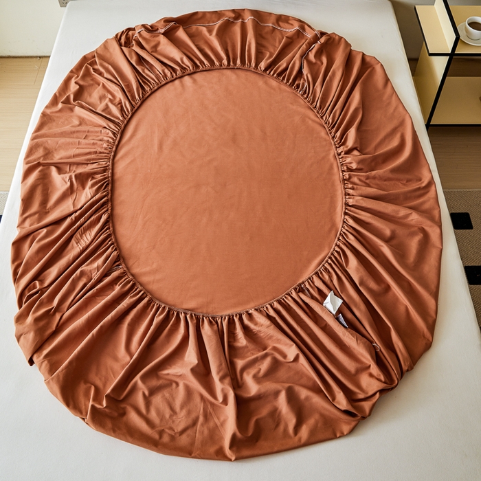 91家纺网 家纺一手货源 找家纺 怡家居 2023新款全棉100支磨毛纯色单品床笠 晚霞红