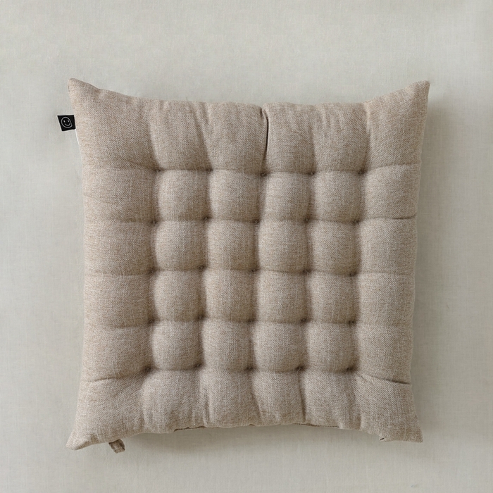 91家纺网 家纺一手货源 找家纺 美茉家居 2023新款日式简约棉麻素色坐垫 浅咖