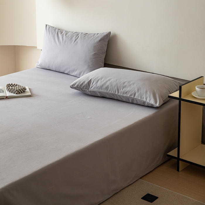 91家纺网 家纺一手货源 找家纺 怡家居 2023新款全棉100支磨毛纯色单品床单 雅士灰