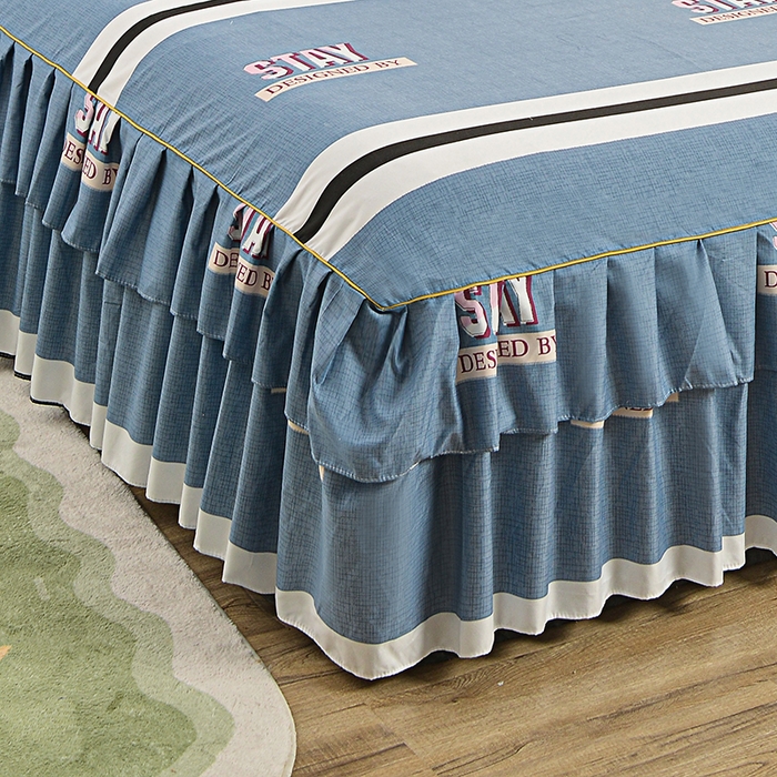 91家纺网 家纺一手货源 找家纺 小雨家纺 2026新款芦荟棉单件床裙及床裙三件套-第二批 简单时光