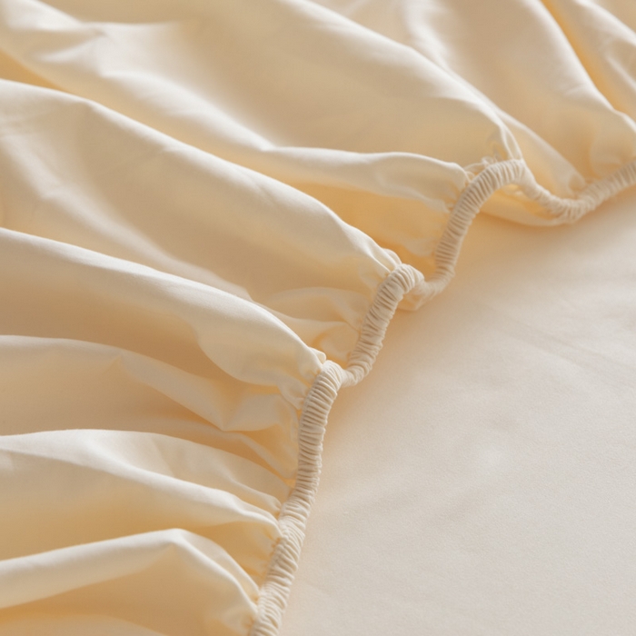 91家纺网 家纺一手货源 找家纺 怡家居 2023新款全棉100支磨毛纯色单品床笠 奶昔白