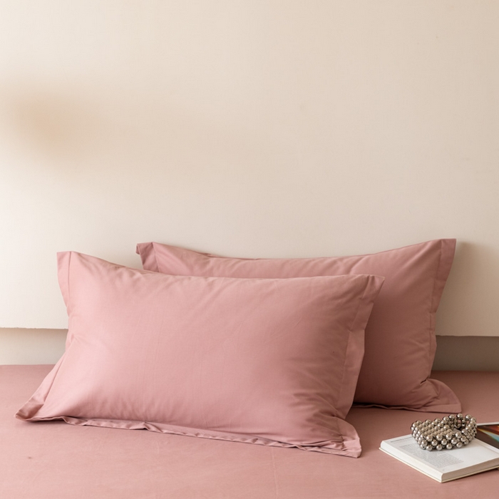 91家纺网 家纺一手货源 找家纺 怡家居 2023新款全棉100支磨毛纯色单品枕套 雾玫粉