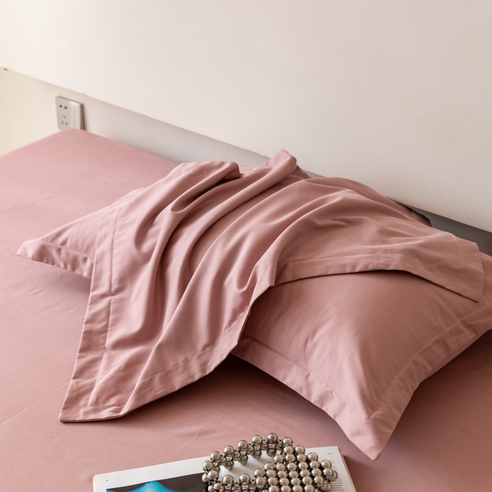 91家纺网 家纺一手货源 找家纺 怡家居 2023新款全棉100支磨毛纯色单品枕套 雾玫粉