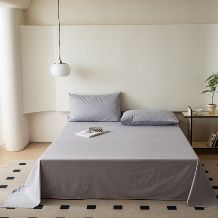 怡家居 2023新款全棉100支磨毛纯色单品床单 雅士灰