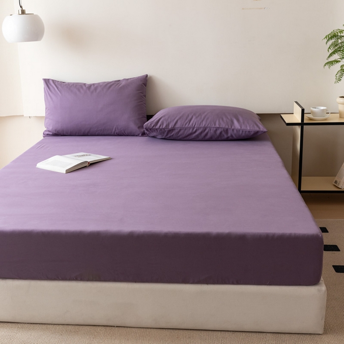 91家纺网 家纺一手货源 找家纺 怡家居 2023新款全棉100支磨毛纯色单品床笠 神秘紫