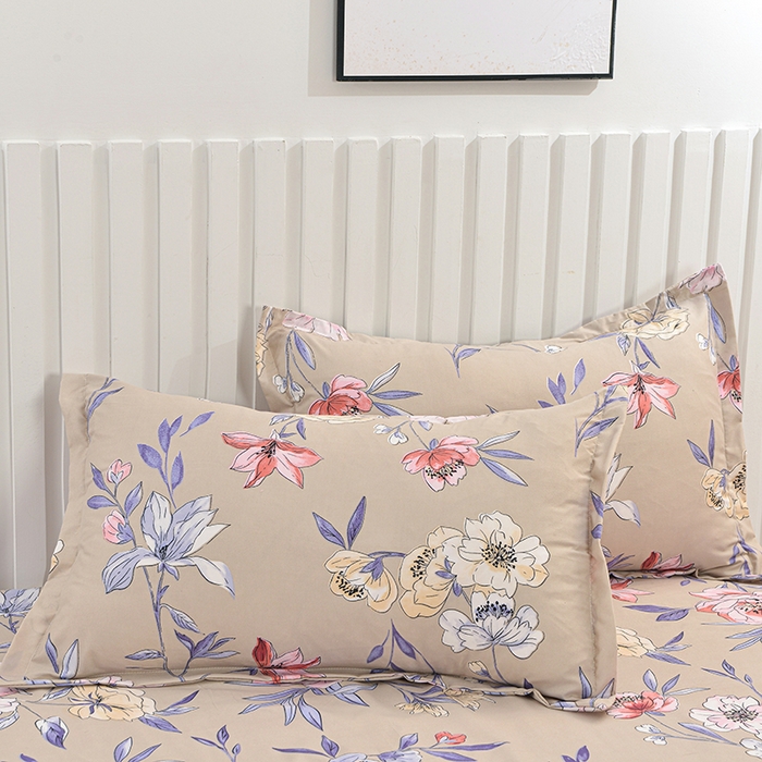 91家纺网 家纺一手货源 找家纺 小雨家纺 2026新款芦荟棉单件床裙及床裙三件套-第二批 静美花颜-棕