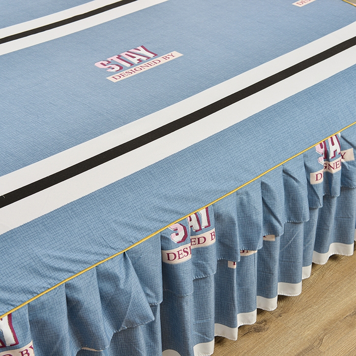 91家纺网 家纺一手货源 找家纺 小雨家纺 2026新款芦荟棉单件床裙及床裙三件套-第二批 简单时光