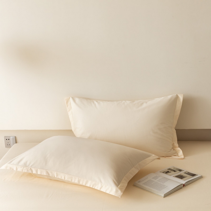 91家纺网 家纺一手货源 找家纺 怡家居 2023新款全棉100支磨毛纯色单品枕套 奶昔白