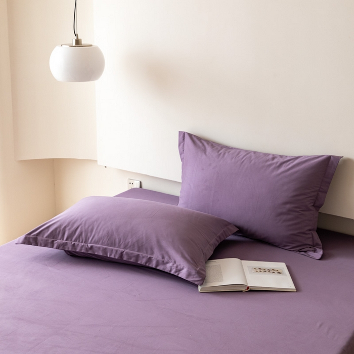 91家纺网 家纺一手货源 找家纺 怡家居 2023新款全棉100支磨毛纯色单品枕套 神秘紫