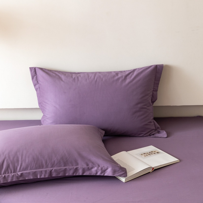 91家纺网 家纺一手货源 找家纺 怡家居 2023新款全棉100支磨毛纯色单品枕套 神秘紫