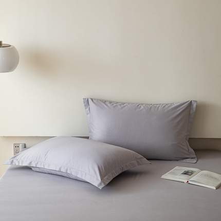怡家居 2023新款全棉100支磨毛纯色单品枕套 雅士灰