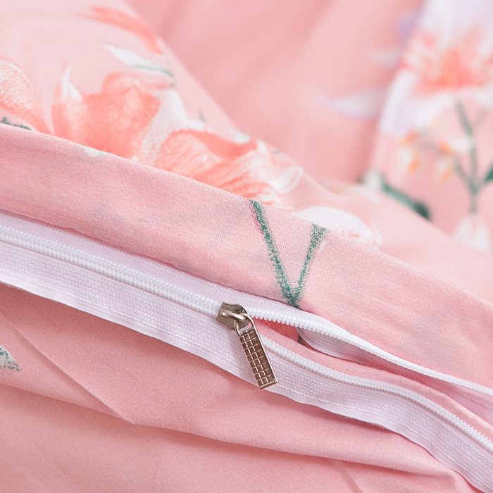 91家纺网 家纺一手货源 找家纺 小雨家纺 2026新款芦荟棉单件床裙及床裙三件套-第二批 花间彩云-粉