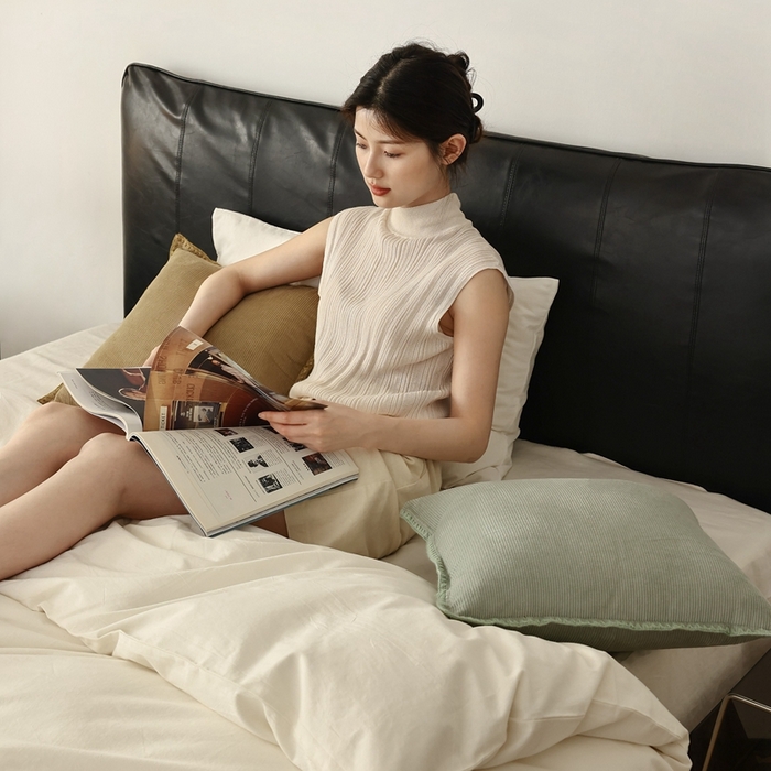 91家纺网 家纺一手货源 找家纺 （总）美茉家居 2023新款灯芯绒贝壳边抱枕