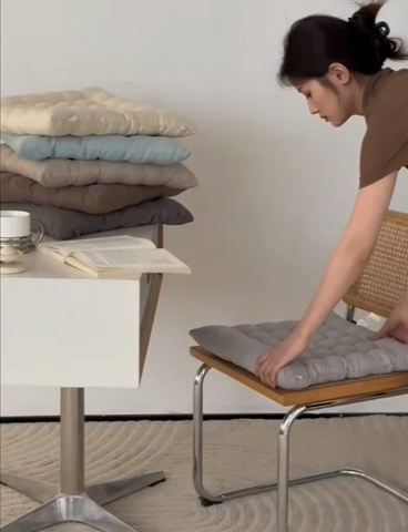 91家纺网 家纺一手货源 找家纺 （总）美茉家居 2023新款日式简约棉麻素色坐垫