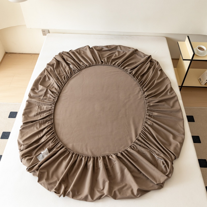 91家纺网 家纺一手货源 找家纺 怡家居 2023新款全棉100支磨毛纯色单品床笠 高级咖