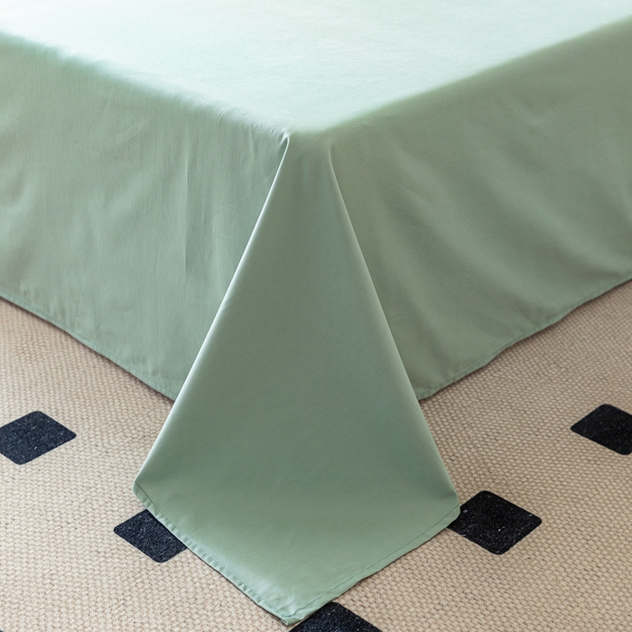 91家纺网 家纺一手货源 找家纺 怡家居 2023新款全棉100支磨毛纯色单品床单 果果绿